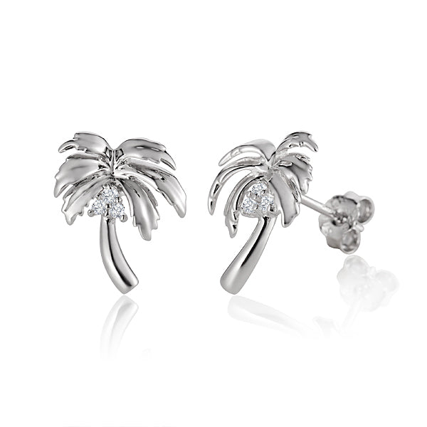 Queen Palm Tree Stud Earrings