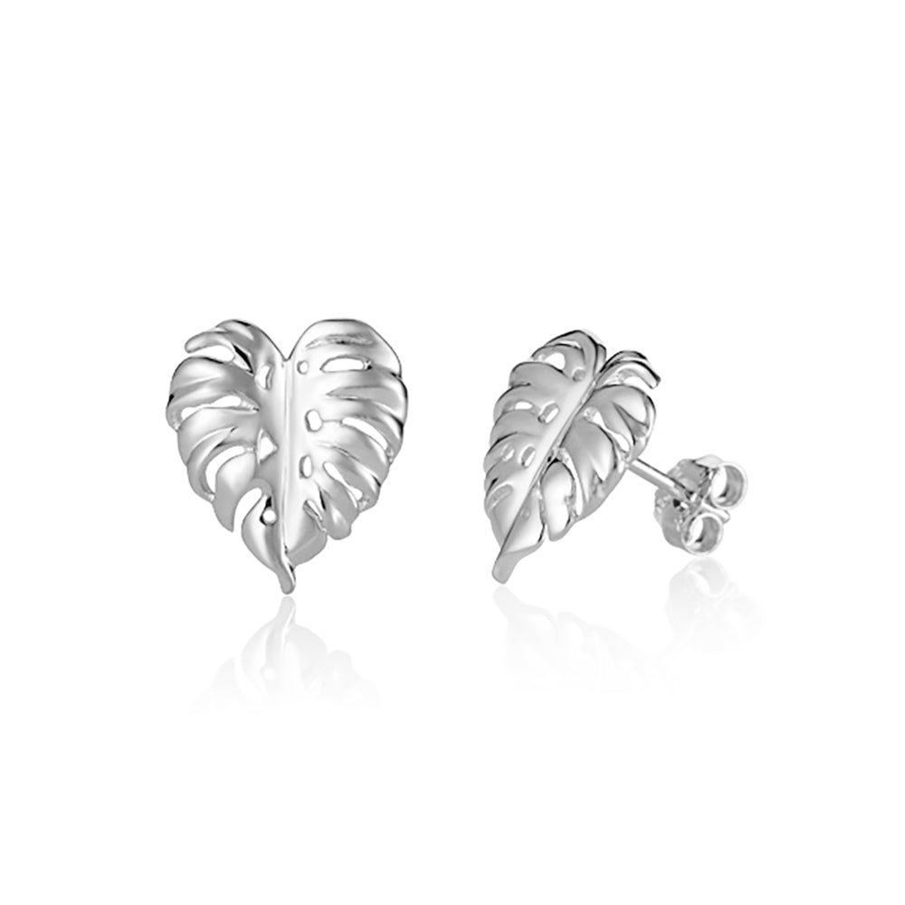 Monstera Leaf Stud Earrings
