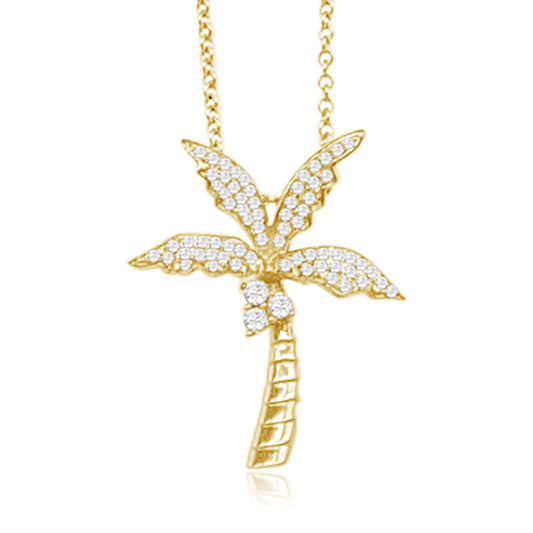 Pavé King Palm Tree Pendant