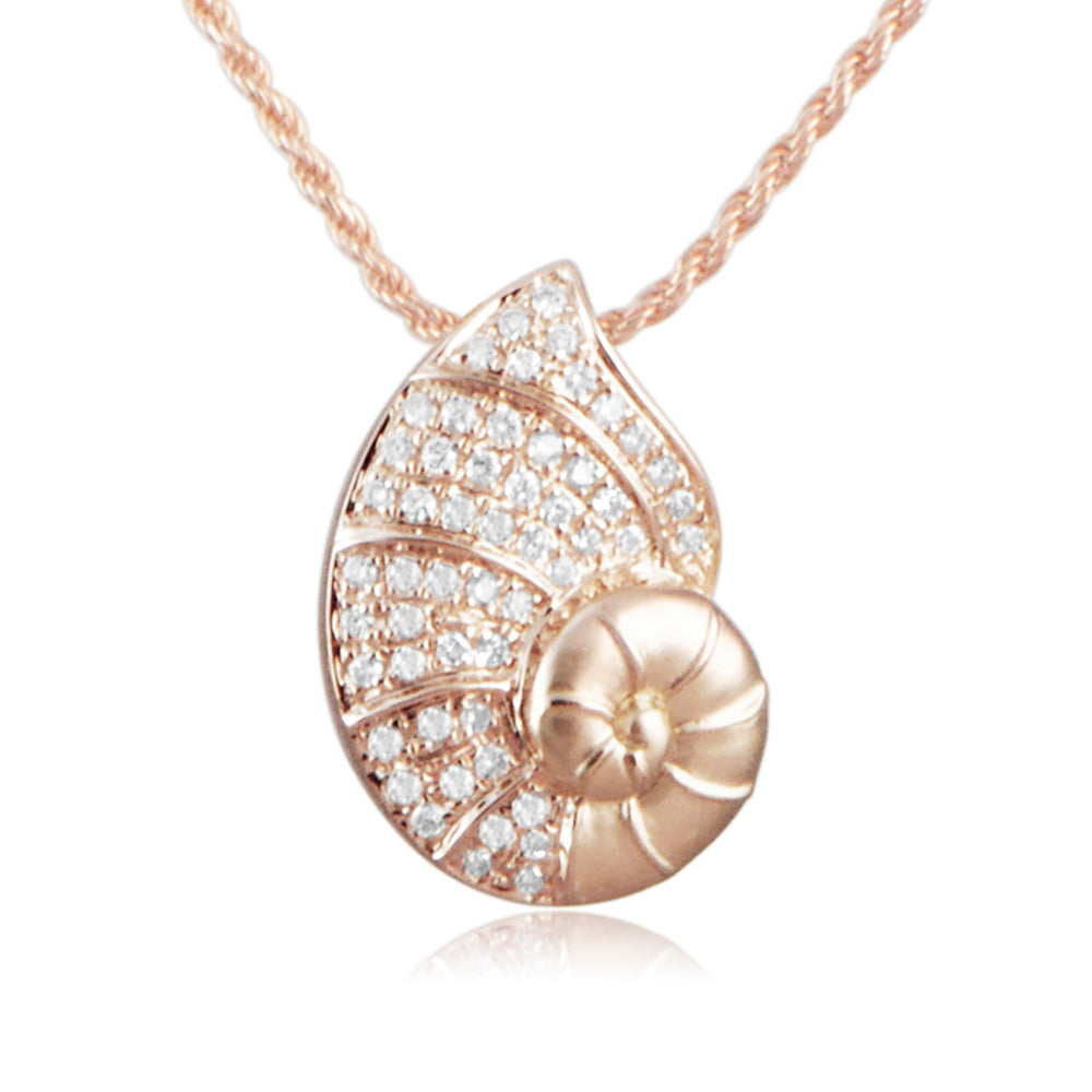 Pavé Nautilus Shell Pendant