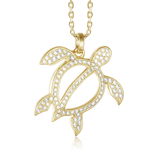Pavé Polynesian Honu Pendant