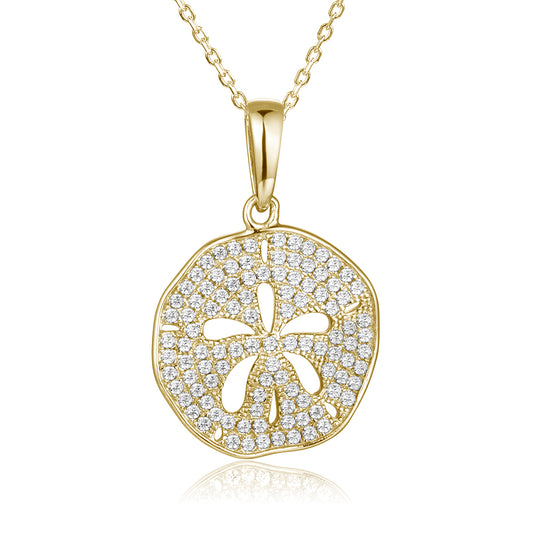 Pavé Beach Sand Dollar Pendant
