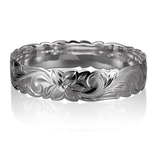 Plumeria Scroll Bangle