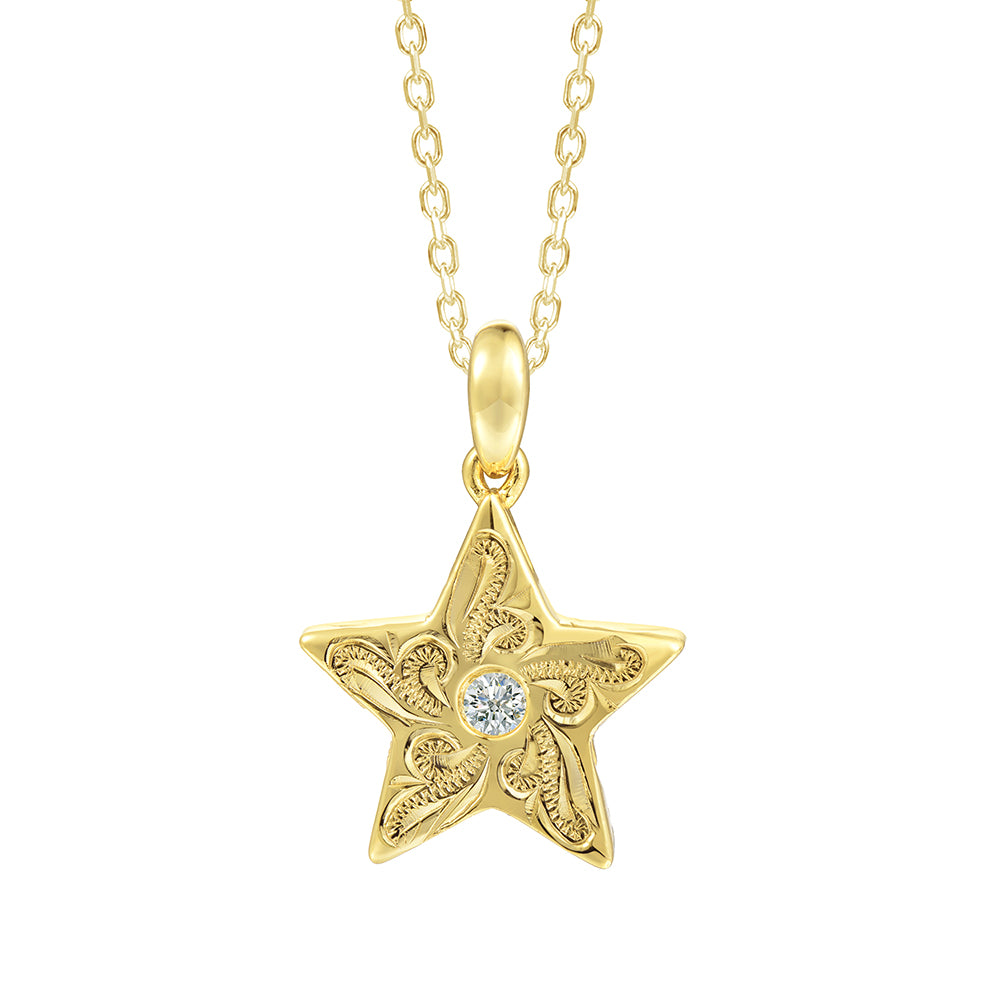 Engraved Star Necklace