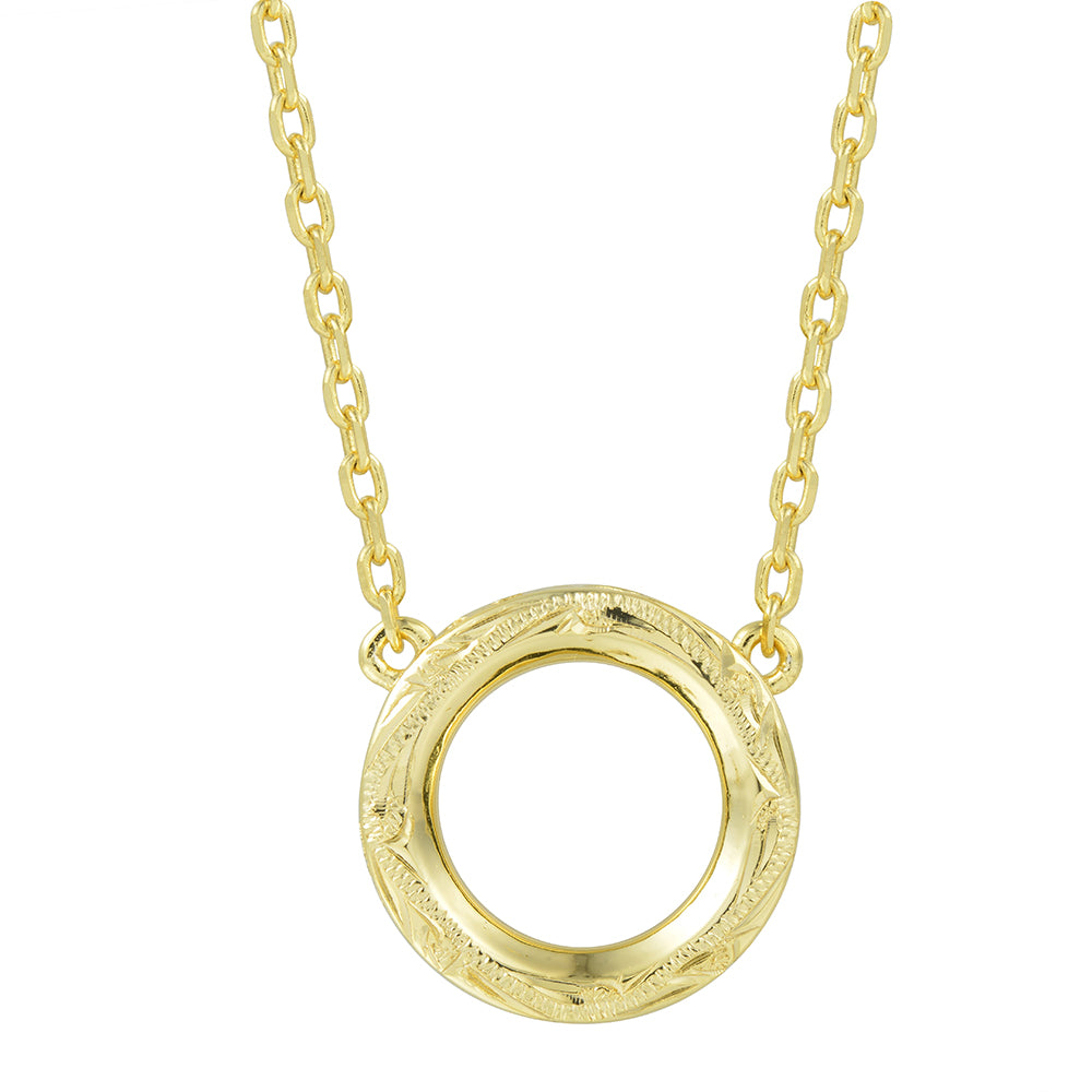 Engraved Scroll Necklace