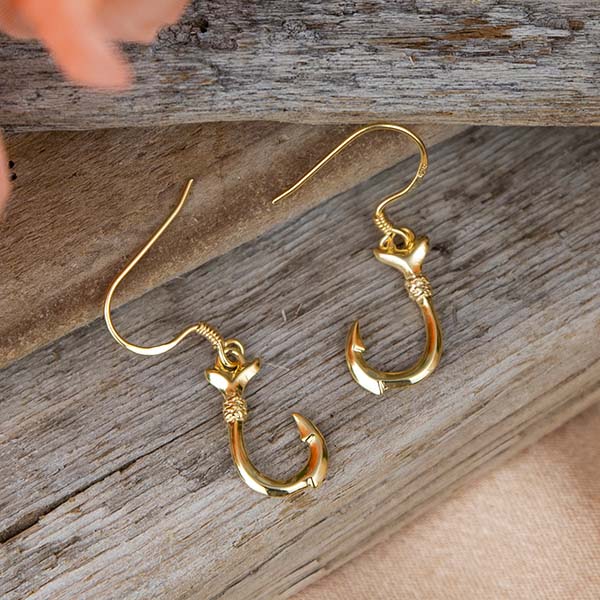 Fishhook Hook Earrings | The Hawaiian Jewel Rose Gold