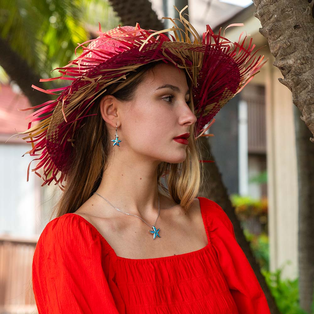 Boucles d'oreilles dormeuses opale étoile de mer