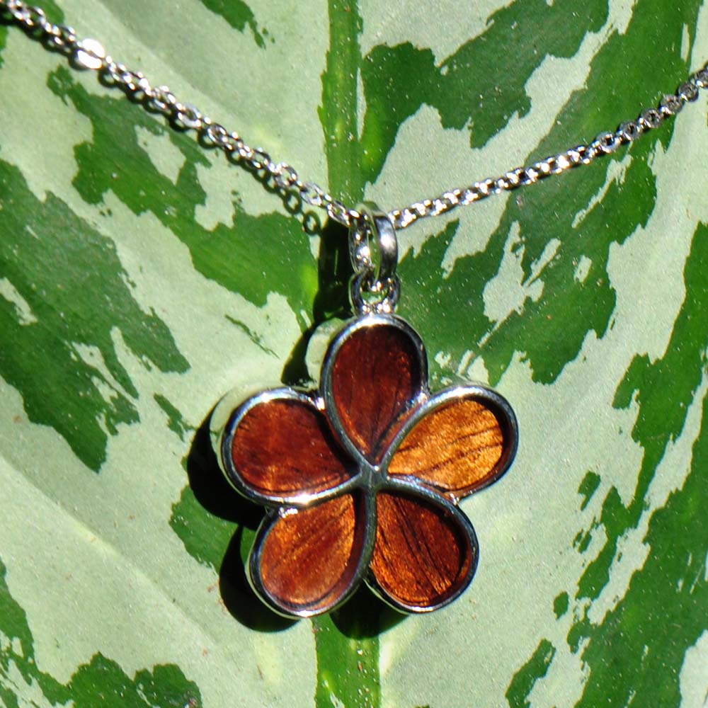 Koa Wood Plumeria Pendant