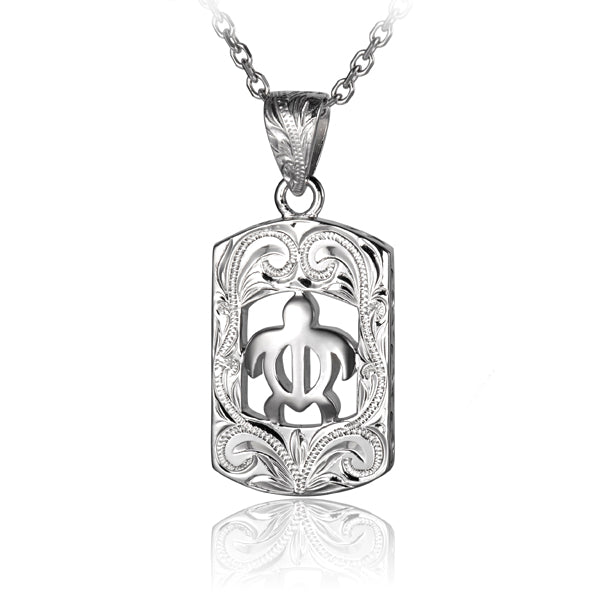 The picture is a sterling silver scroll plate sea turtle inside pendant.