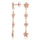 The photo show rose gold vermeil four flower dangle stud earrings with cubic zirconia. 