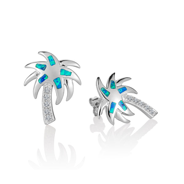 Opal Palm Tree Stud Earrings