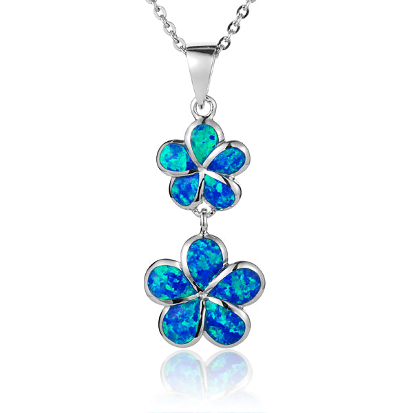 Pendentif Opale Plumeria Lovers