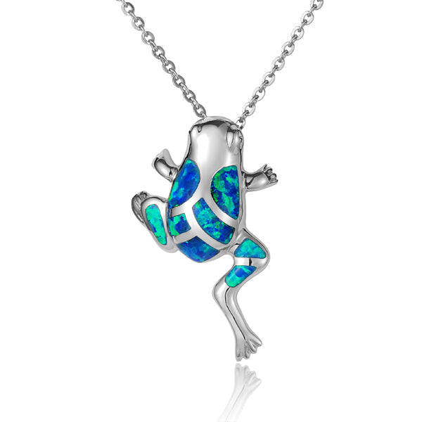 Opal Frog Pendant