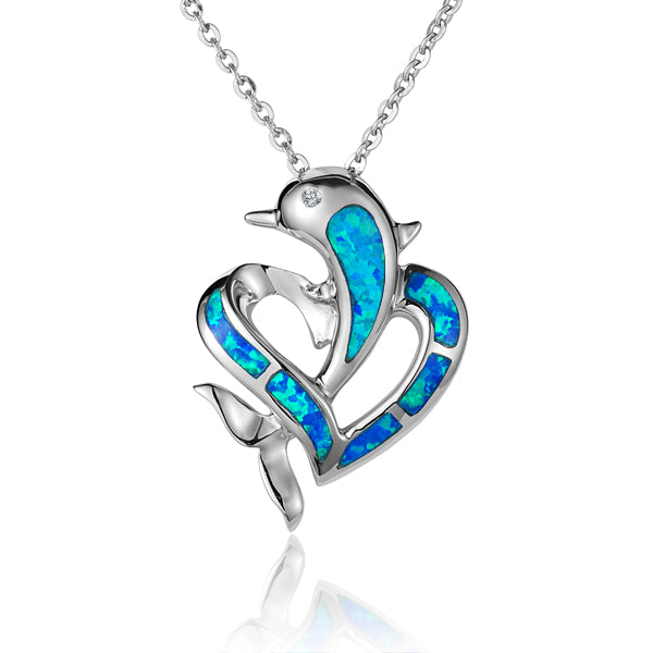 Pendentif Opale Mon cœur appartient à la mer