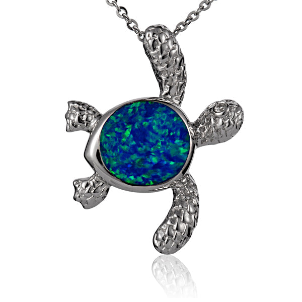 Opal Curious Sea Turtle Pendant