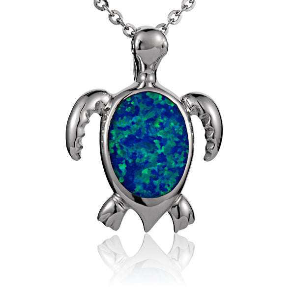 Pendentif tortue de mer brillante opale