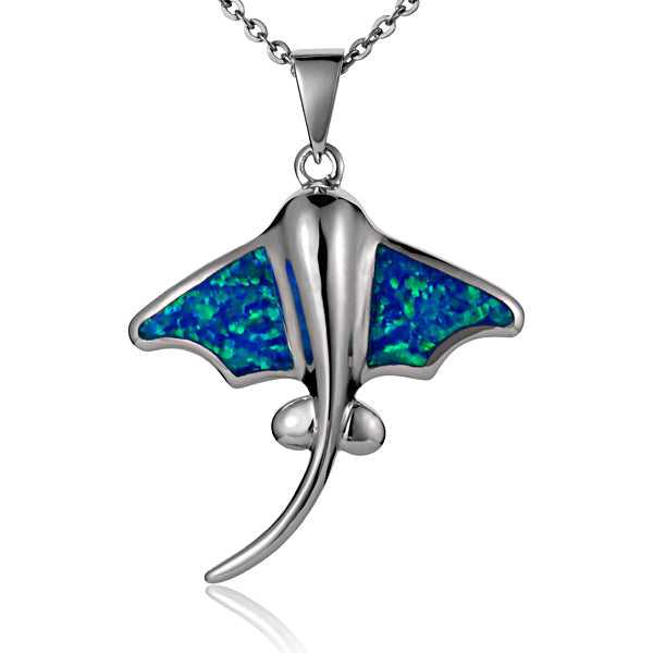 Opal Flying Manta Ray Pendant