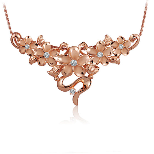 Pendentif Plumeria de jardin fleuri