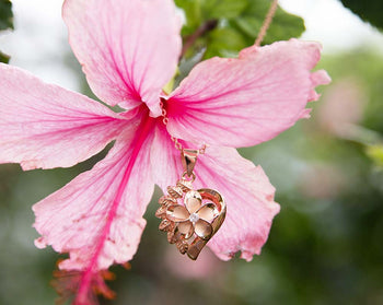 14K Rose Gold Vermeil  Heart Pendant for Valentine's Day