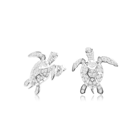 Pavé Paia Honu Stud Earrings