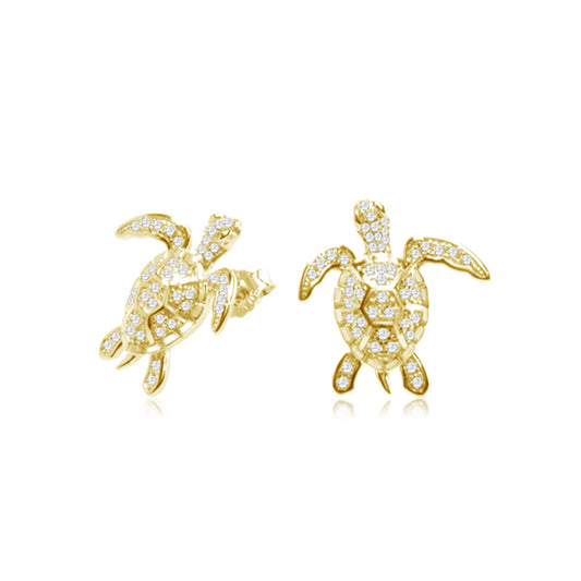 Pavé Paia Honu Stud Earrings