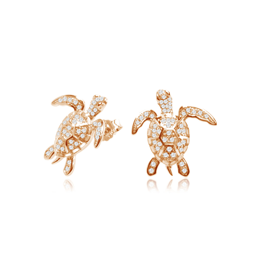 Pavé Paia Honu Stud Earrings