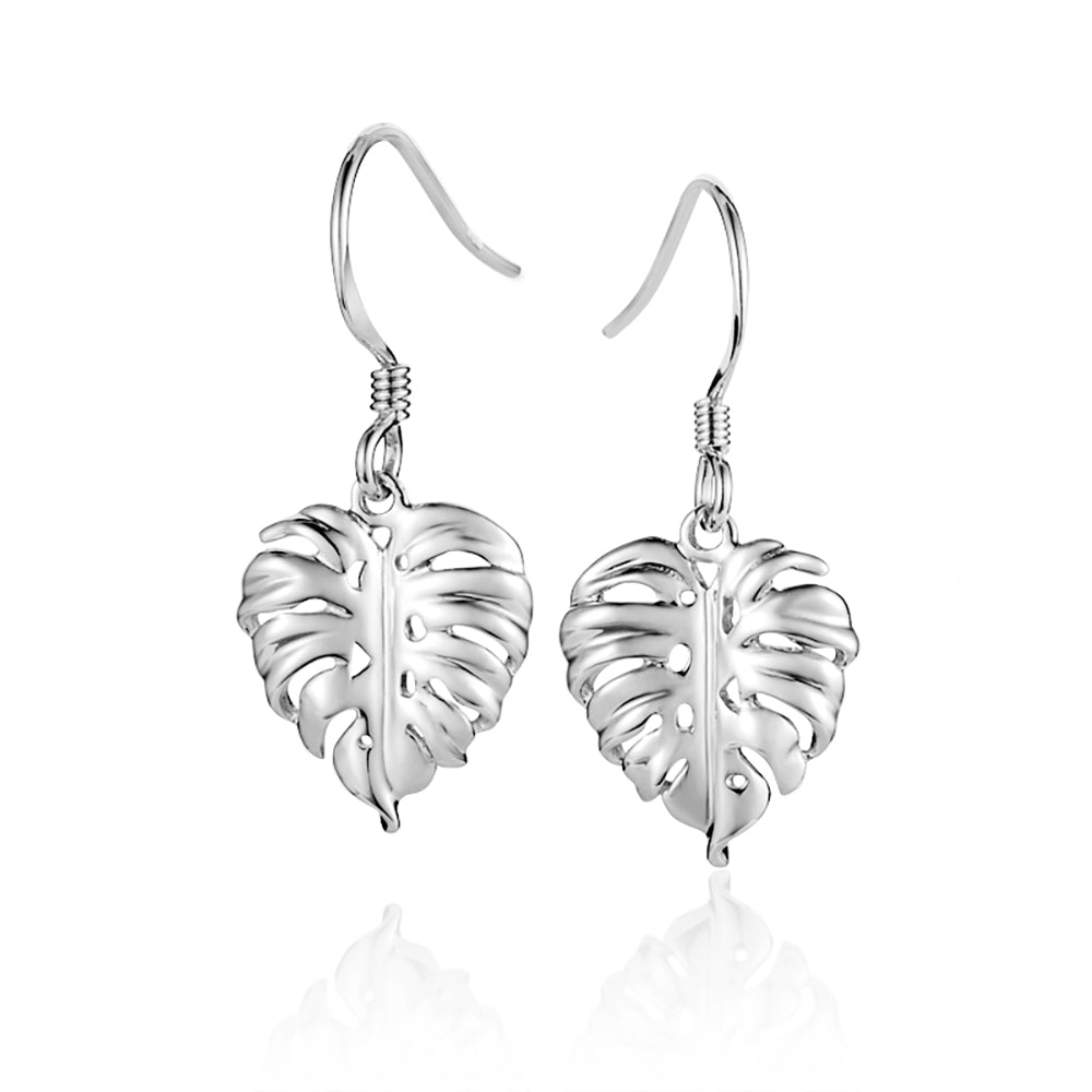 Monstera Leaf Hook Earrings