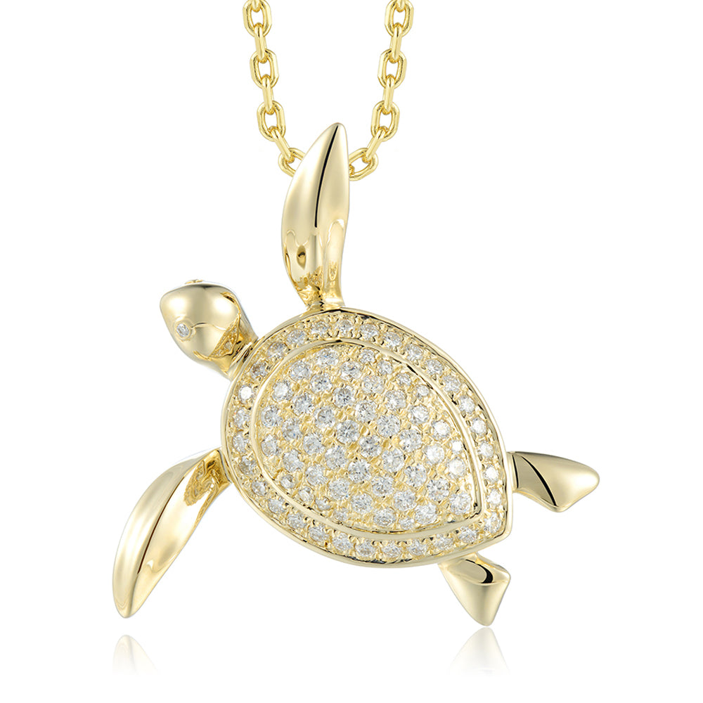 Pavé Hilo Honu Pendant