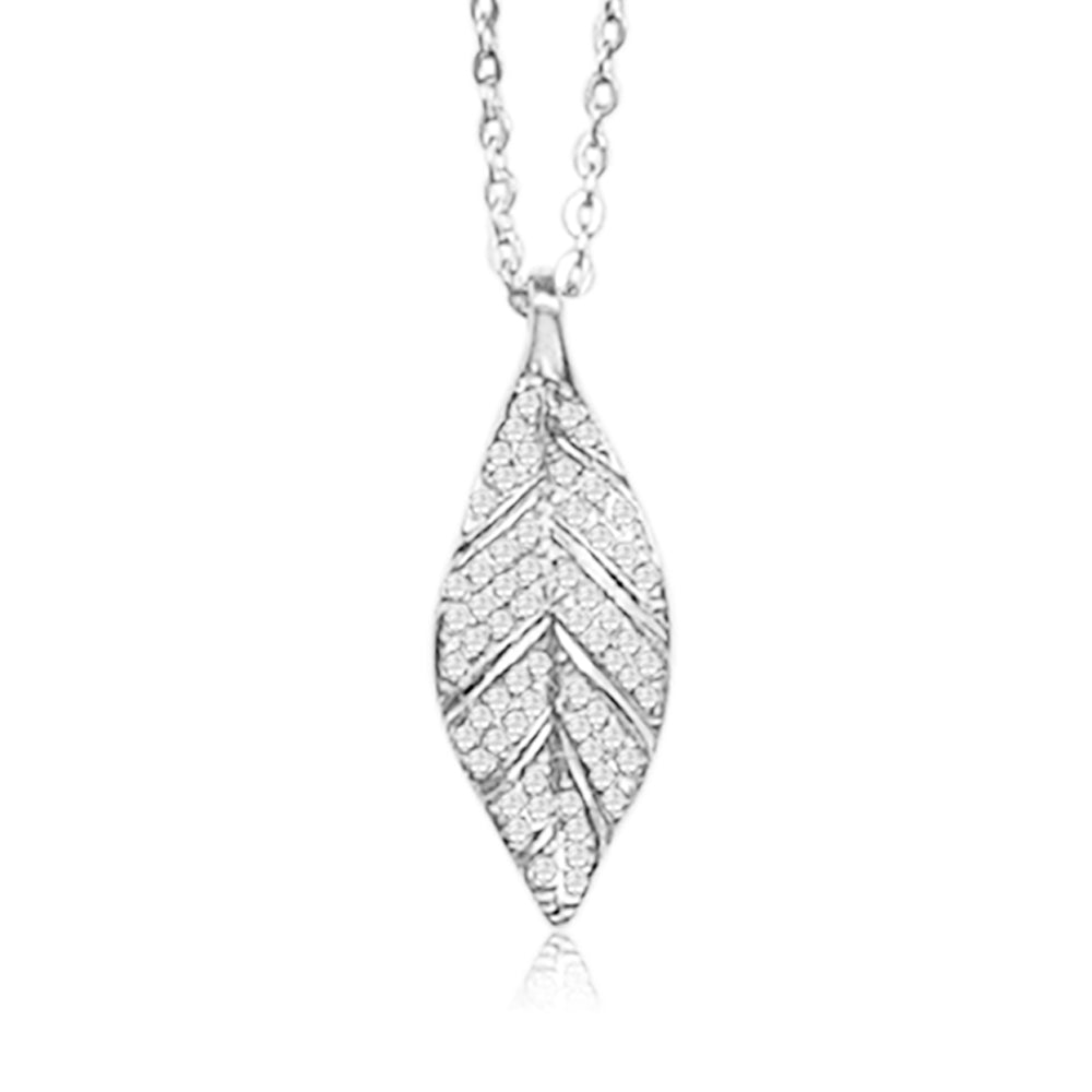 Pavé Maile Leaf Pendant