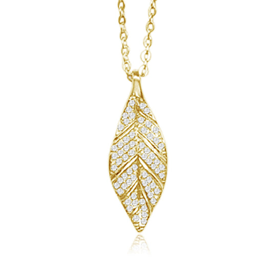 Pavé Maile Leaf Pendant