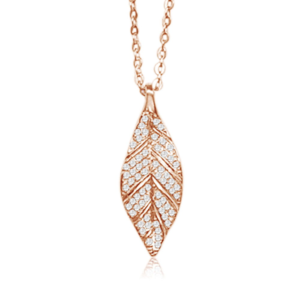Pavé Maile Leaf Pendant