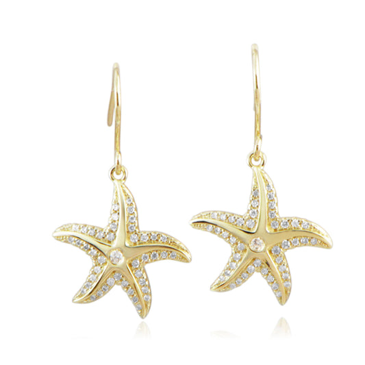 Pavé Hau'oli Starfish Hook Earrings