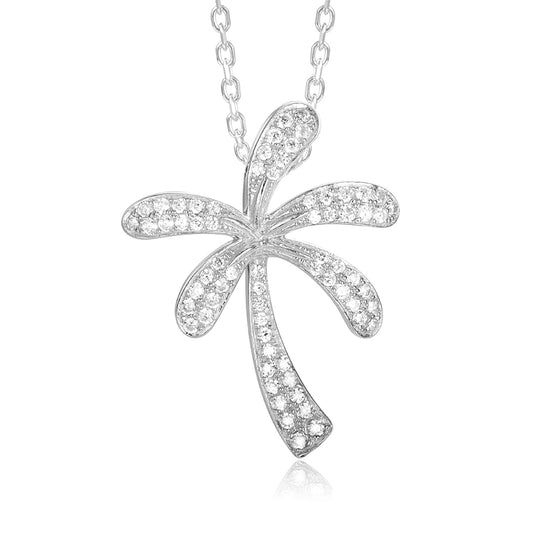 Pavé Retro Palm Tree Pendant