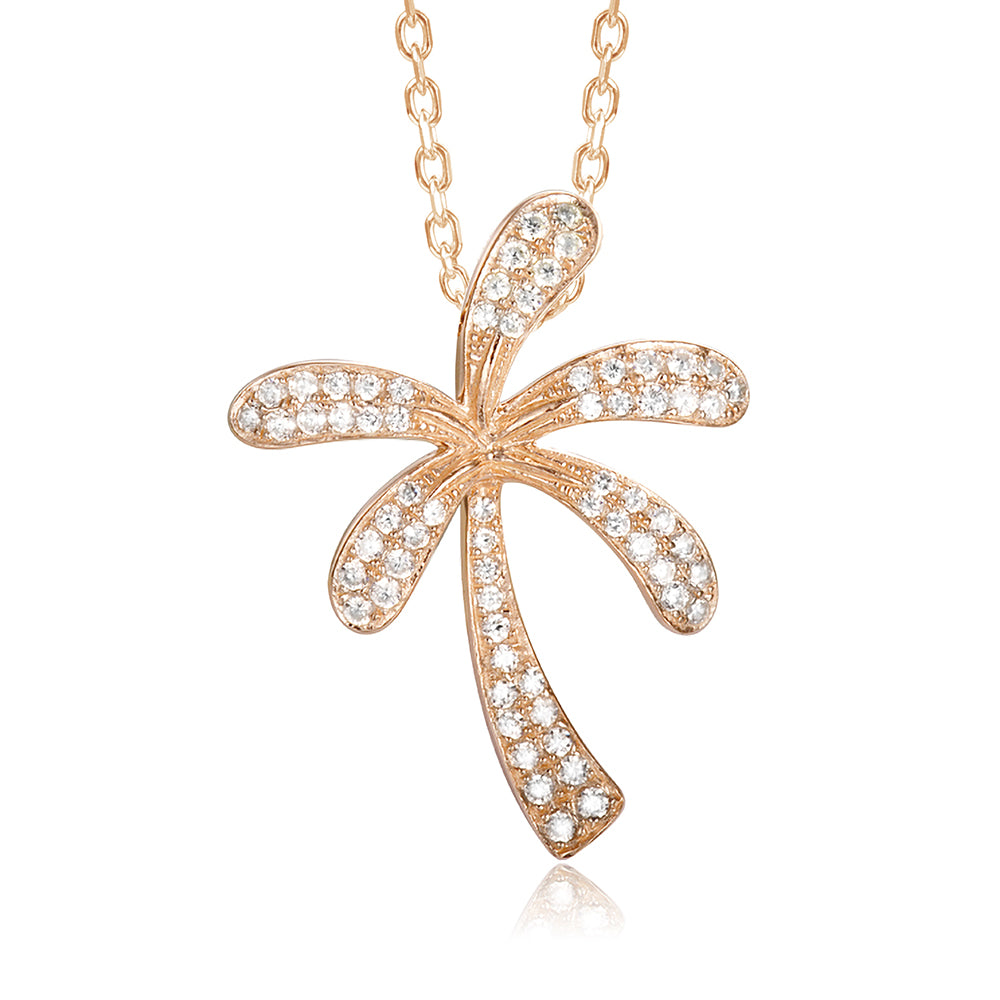 Pavé Retro Palm Tree Pendant