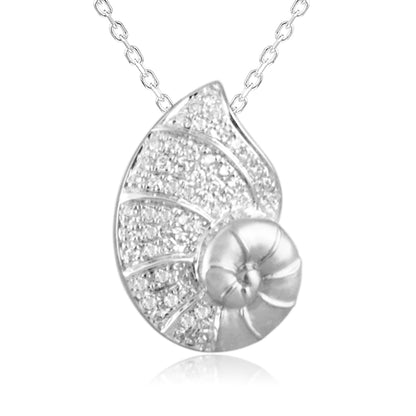 Pavé Nautilus Shell Pendant