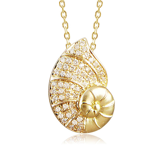 Pavé Nautilus Shell Pendant