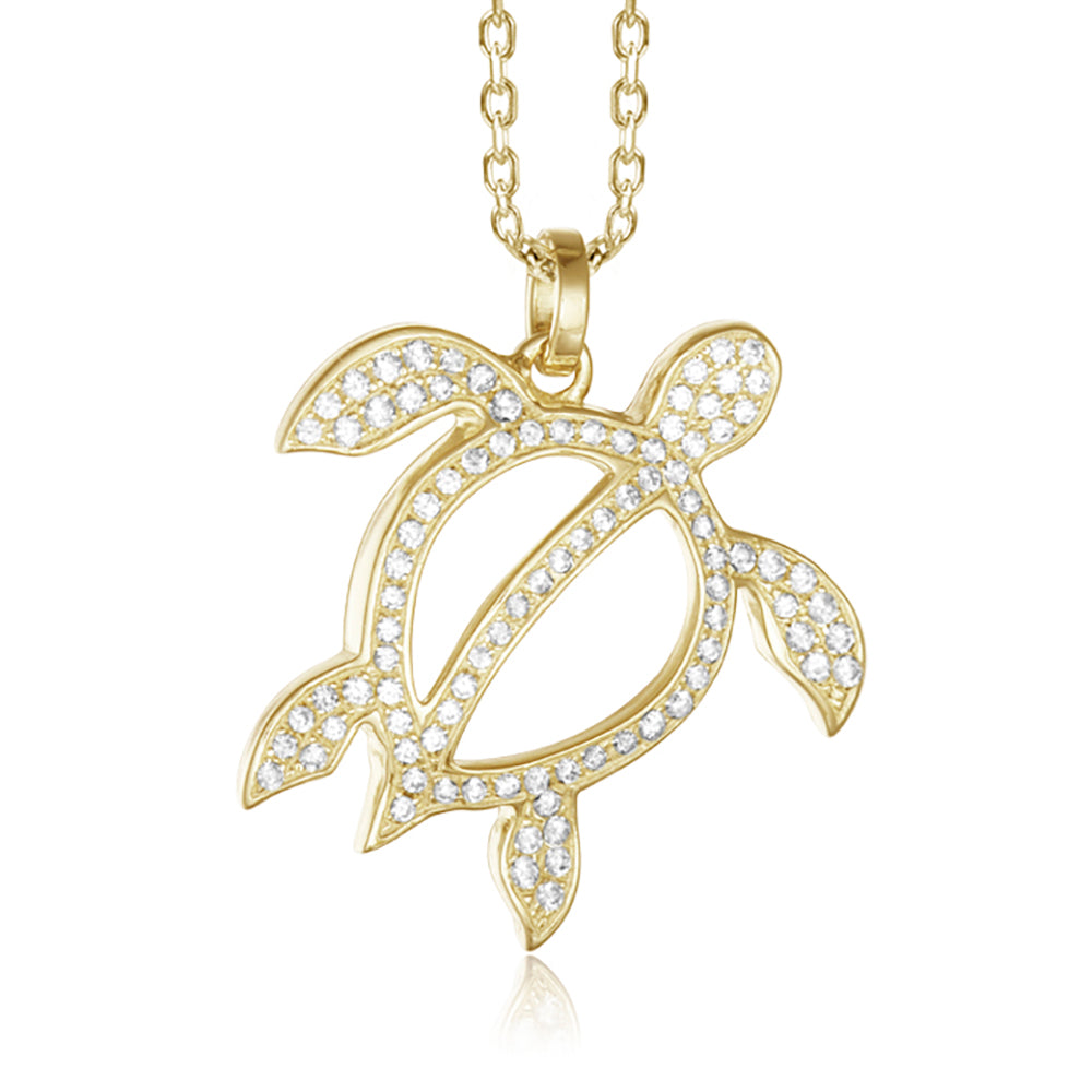 Pavé Polynesian Honu Pendant