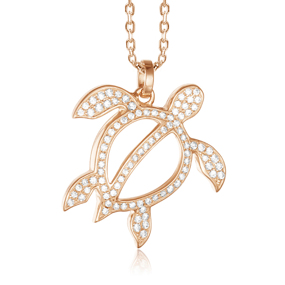 Pavé Polynesian Honu Pendant
