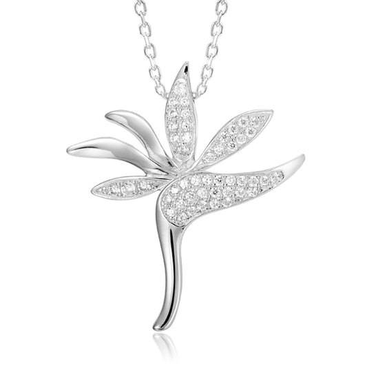 Pavé Tropical Bird of Paradise Pendant