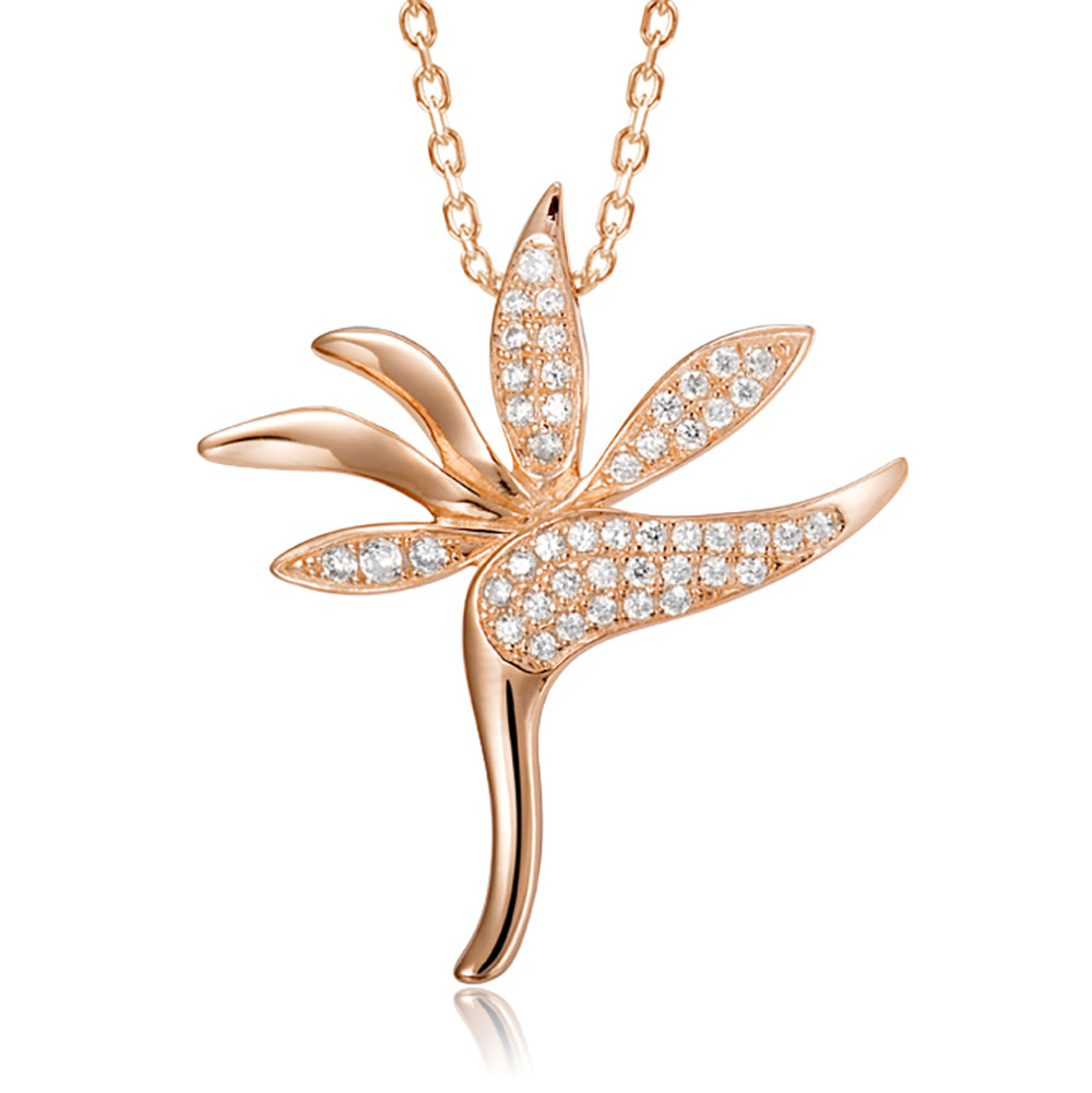 Pavé Tropical Bird of Paradise Pendant