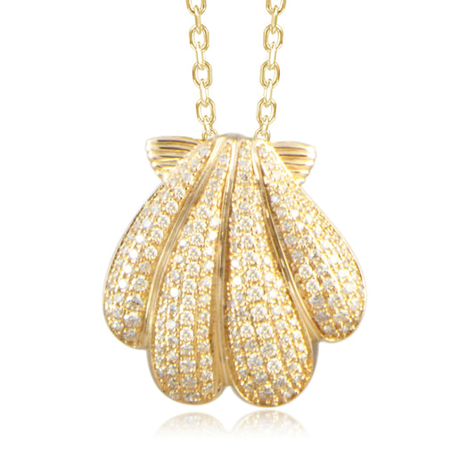 Pavé Sunrise Shell Pendant