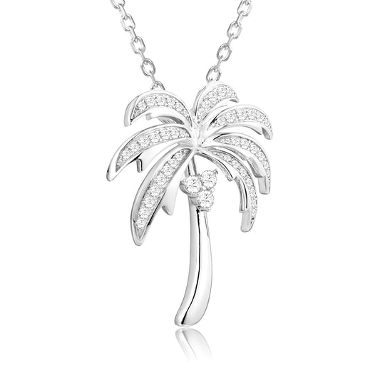 Pavé Queen Palm Tree Pendant