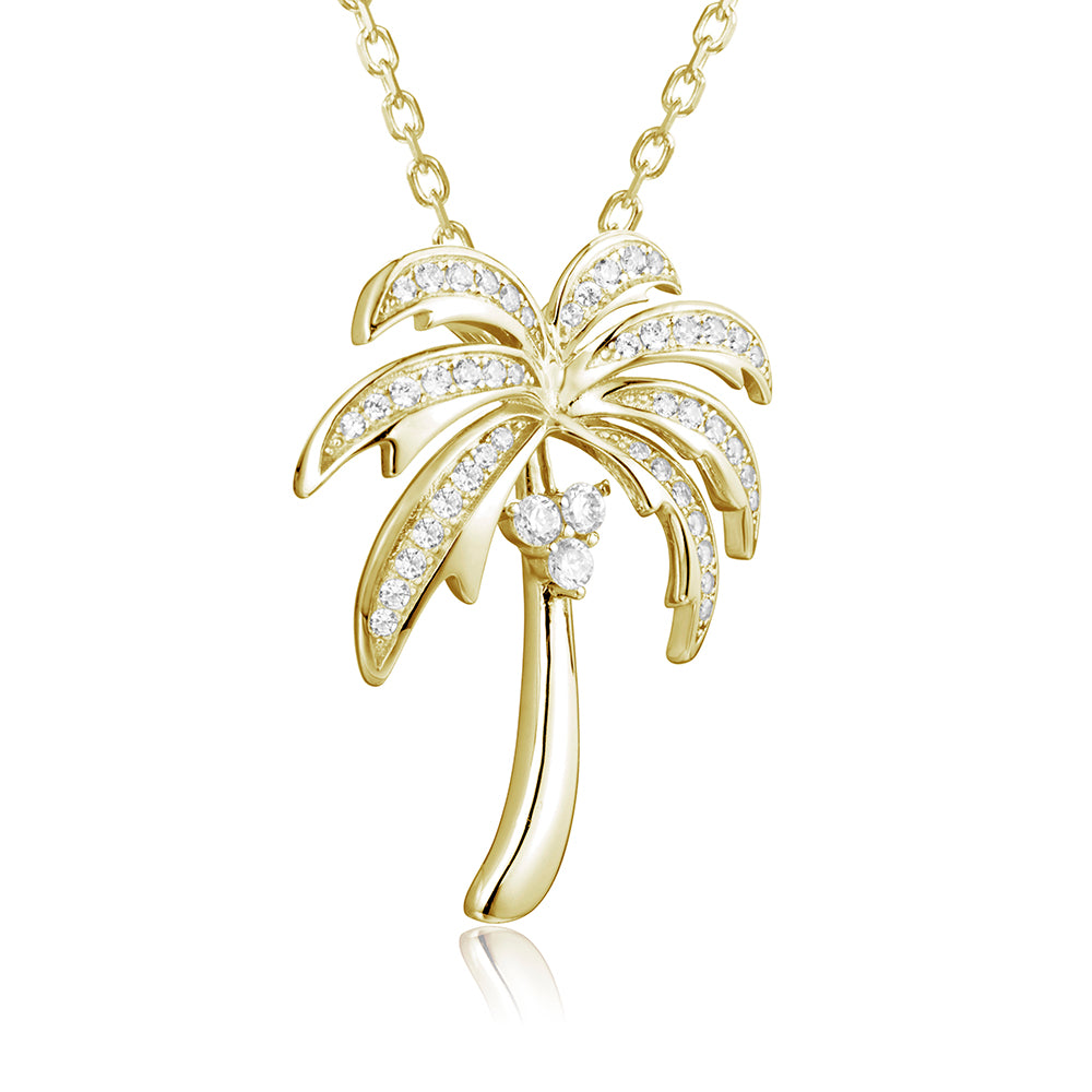 Pavé Queen Palm Tree Pendant