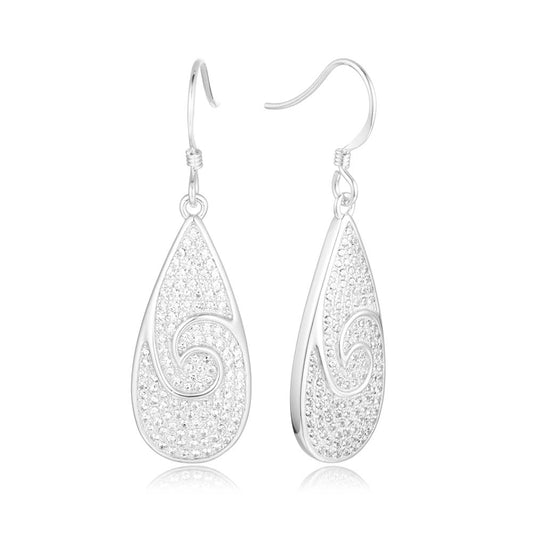 Pavé Nalu Teardrop Hook Earrings