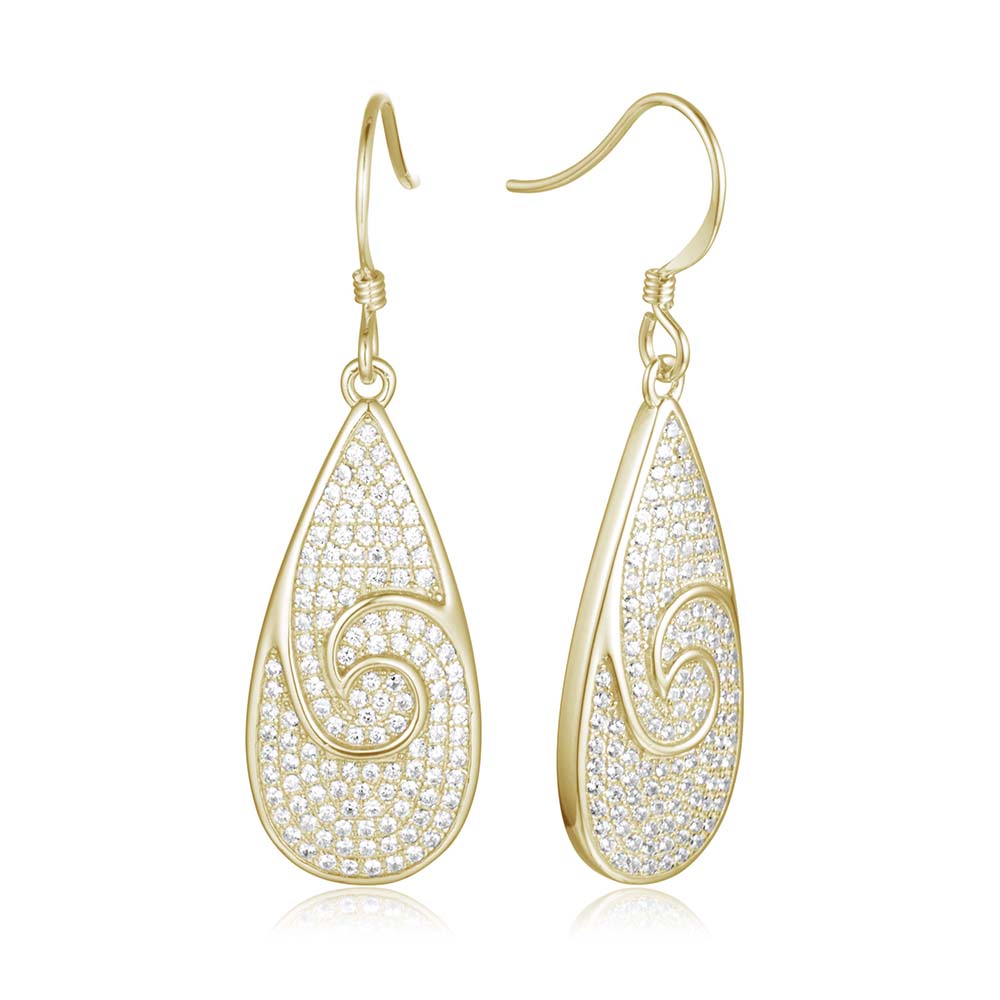 Pavé Nalu Teardrop Hook Earrings
