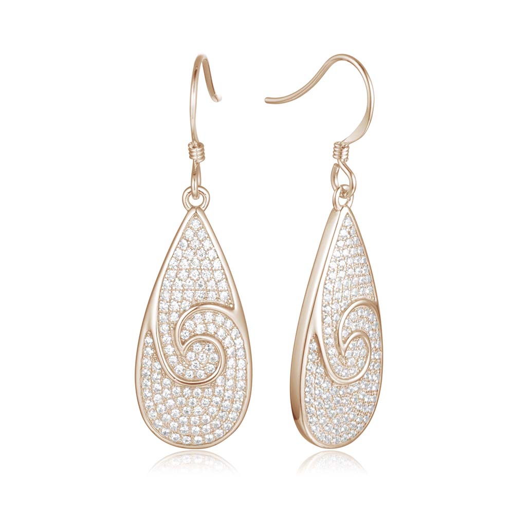 Pavé Nalu Teardrop Hook Earrings