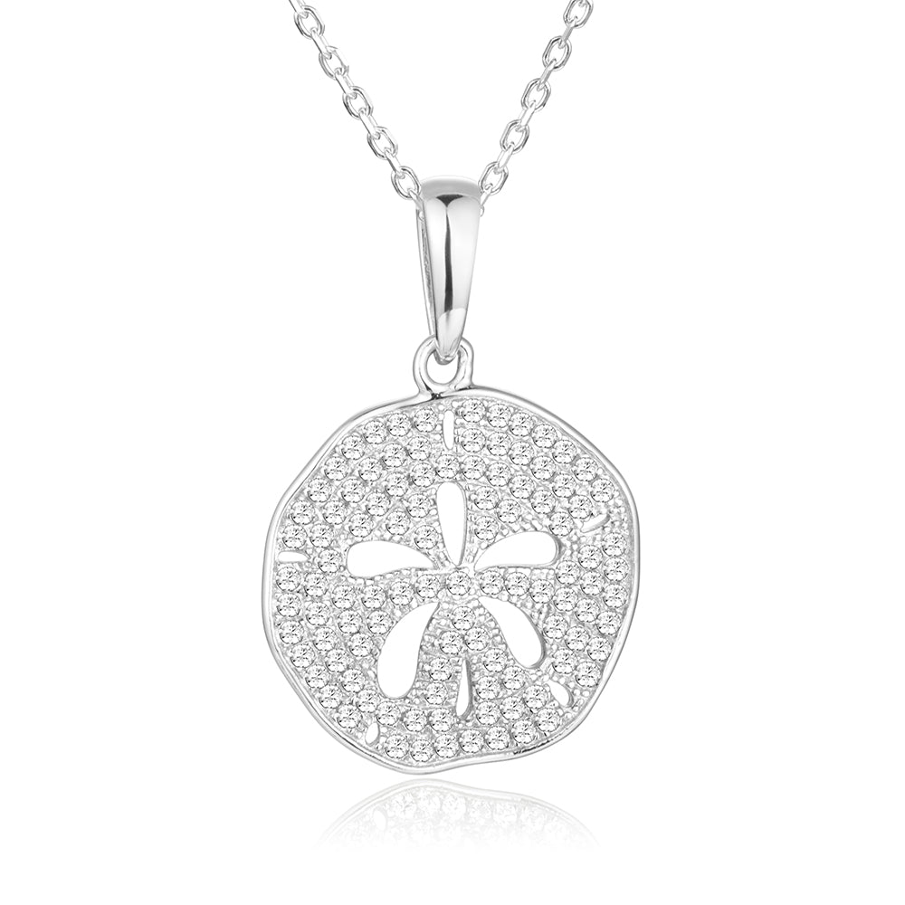 Pavé Beach Sand Dollar Pendant