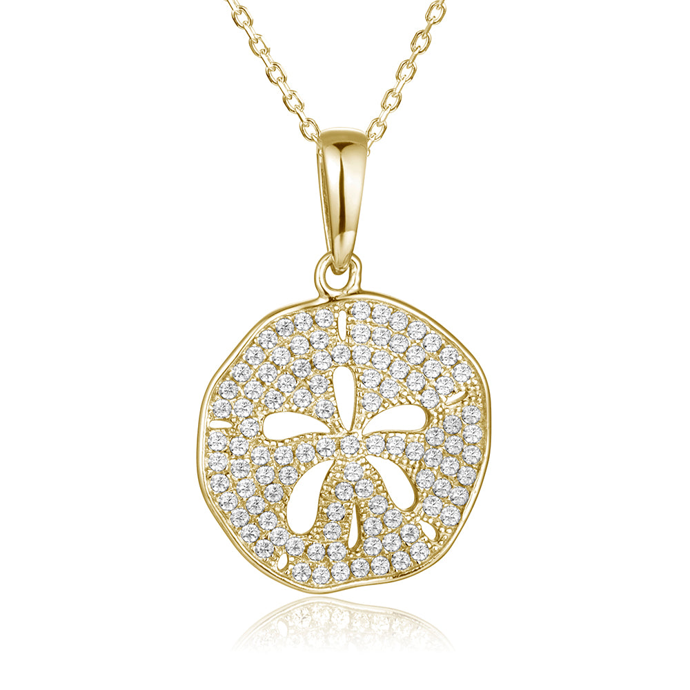 Pavé Beach Sand Dollar Pendant