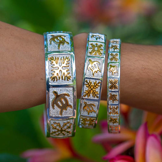 Land and Sea Hawaiian Quilt Bangle