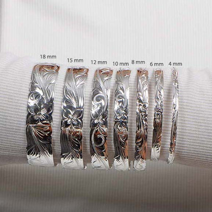 Plumeria Scroll Bangle